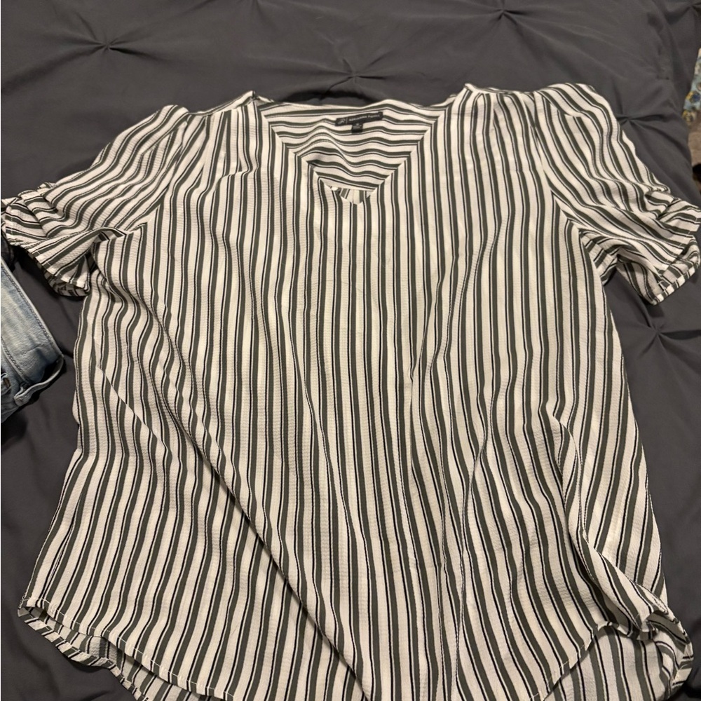 Striped Black and White Women's Top